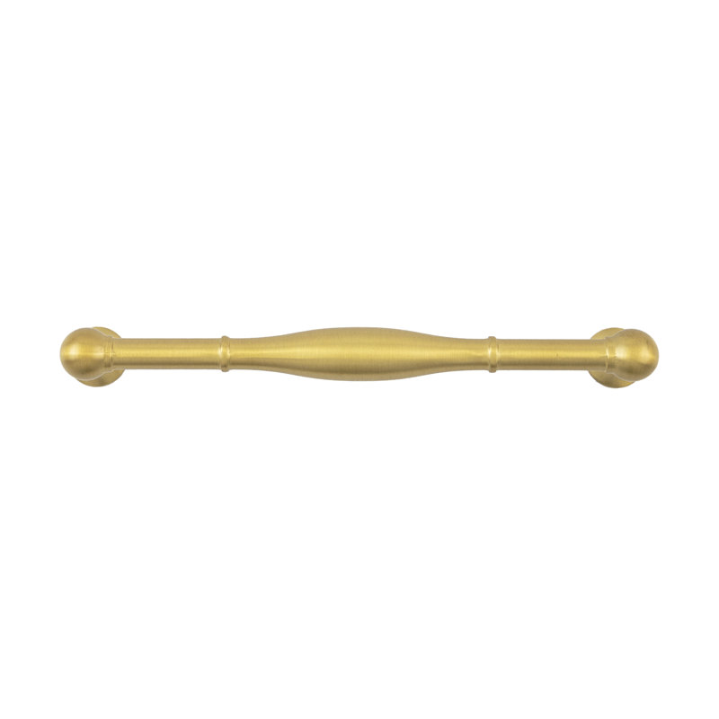 Fuller Collection Handle Pull - Traditional Hardware for Drawers & Cabinets, Brushed Golden Brass, 6 5/16"