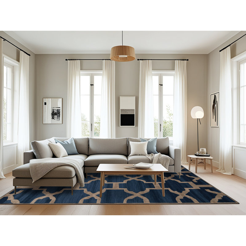 Machine Washable Trellis Gray Area Rug, Rectangle 8' x 12'