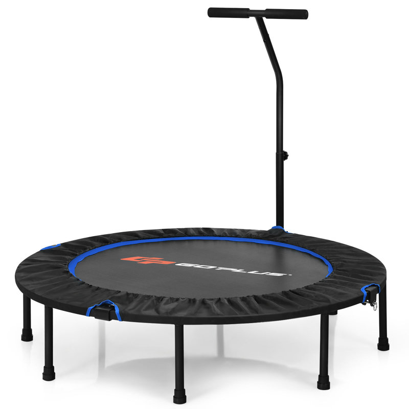 Costway 120cm Round Fitness Trampoline with Handlebar