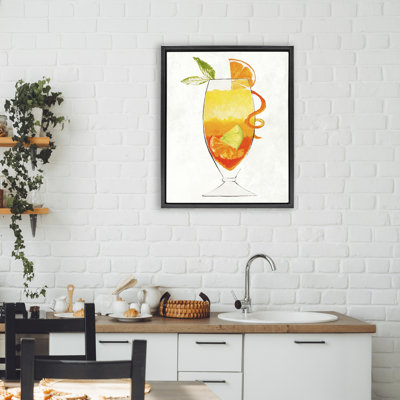 Cadre flottant Summer Cocktail Orange Fruit, design par Lorenzo Collective