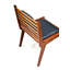 Chaise d’appoint en cuir à dossier en bois massif en cuir brun