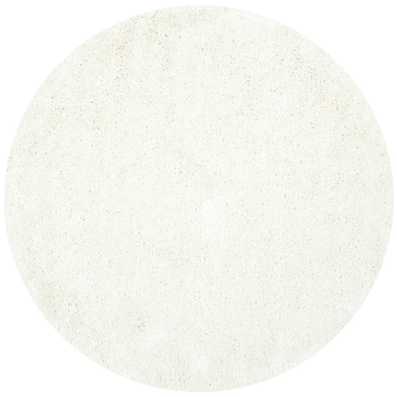 Anacortes Shag Hand Tufted Performance Solid Color Rug, Round 6'