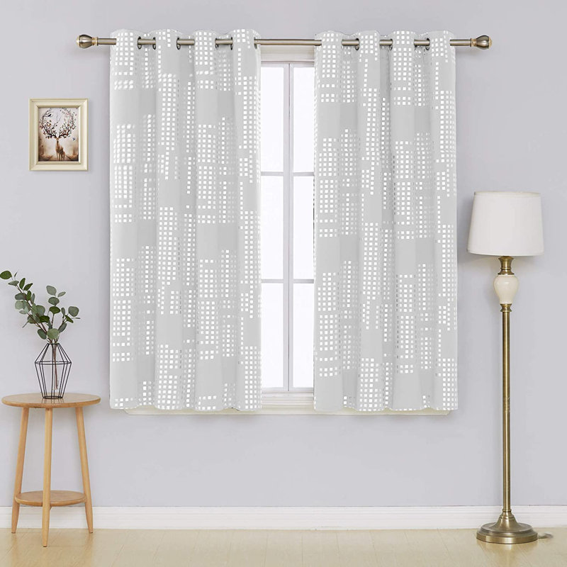 Carmacmoin Room Darkening Curtain Pair, 52" W x 54" L, White