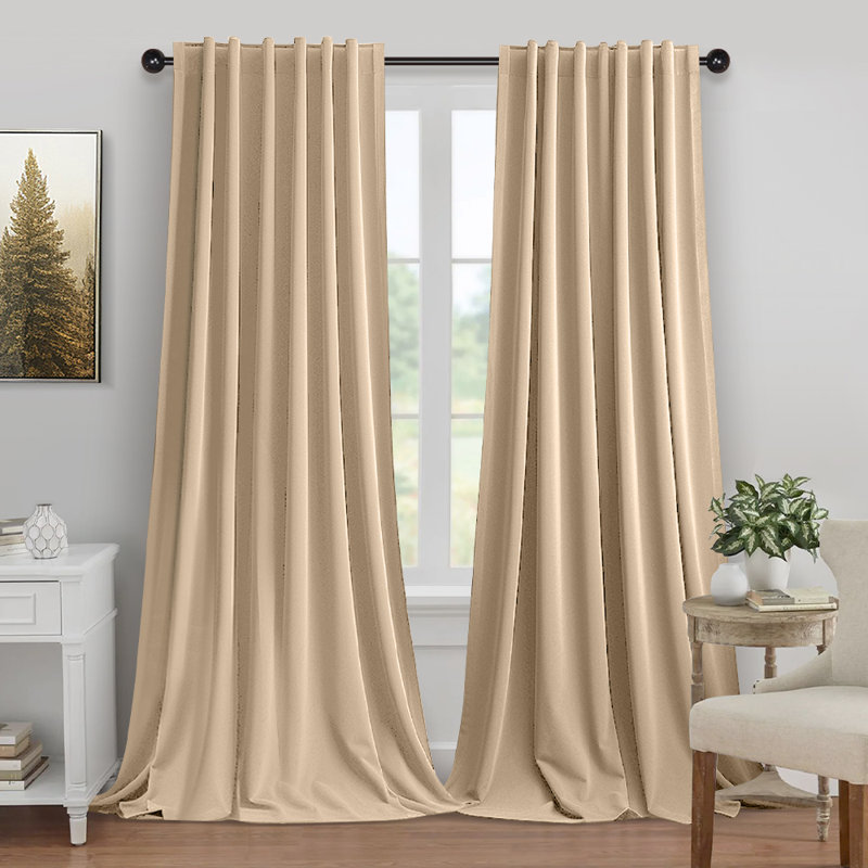 New Premium Velvet Blackout Curtains Thermal Insulated Window Drapes Super Soft Darkening Curtains, 52" W x 84" L, Amber