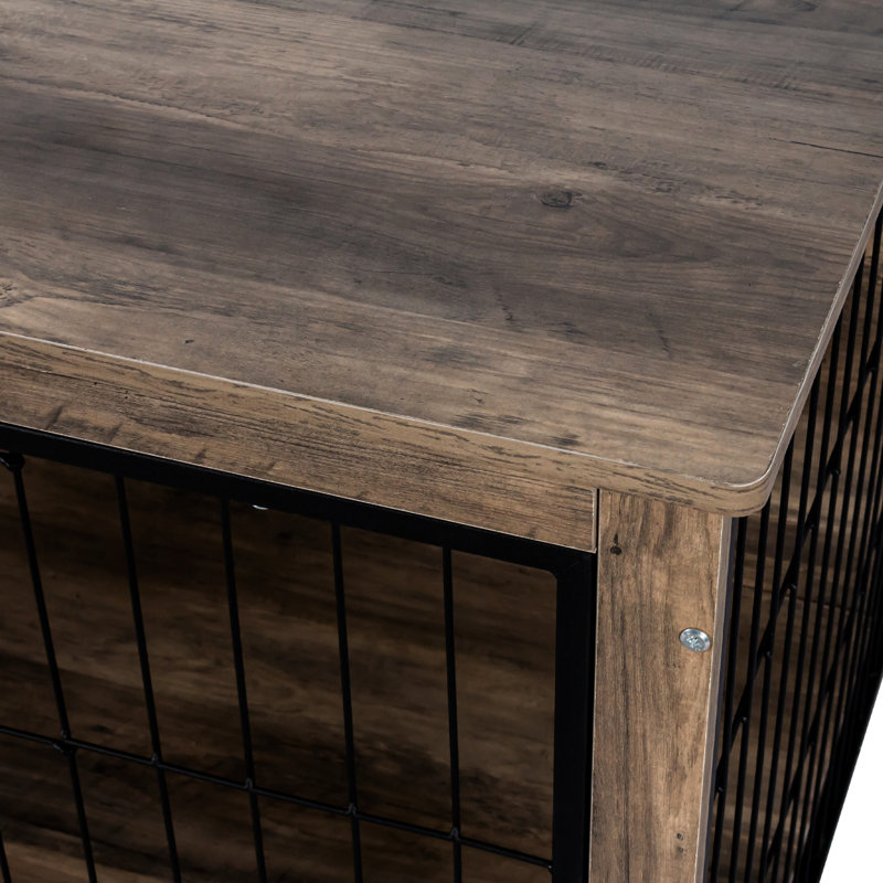 Niche élégante pour chien avec double entrée - Abri pour animaux confortable en bois