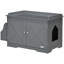 PawHut Grey Wide & Spacious Cat Litter Box Furniture - Hidden Farmhouse Table with Magnetic Doors