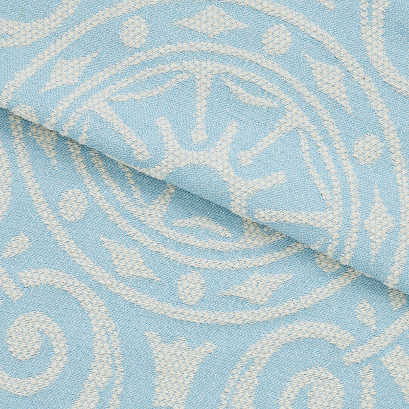 Rio Lightweight Cotton Blend Woven Jacquard Traditional Medallion Bedspread/Coverlet Set, Aqua, Full + 2 Shams
