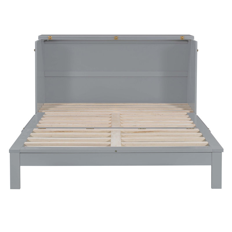 Grand lit escamotable avec grands tiroirs, Gris