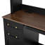 Bureau d'ordinateur en L peu encombrant avec plateau à clavier et stations de recharge, bureau d'angle de ferme avec huche arquée, bureau de bureau tout-en-un avec tiroirs classeurs pour bureau, table de bureau-133261498
