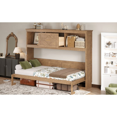 Wood - Coloured, Twin Bed, Charging Ports, Drawer, 2 Storage Shelves, Reliable, Solid Pine, Structure Twin, Toned, Built In Function, , , Construction