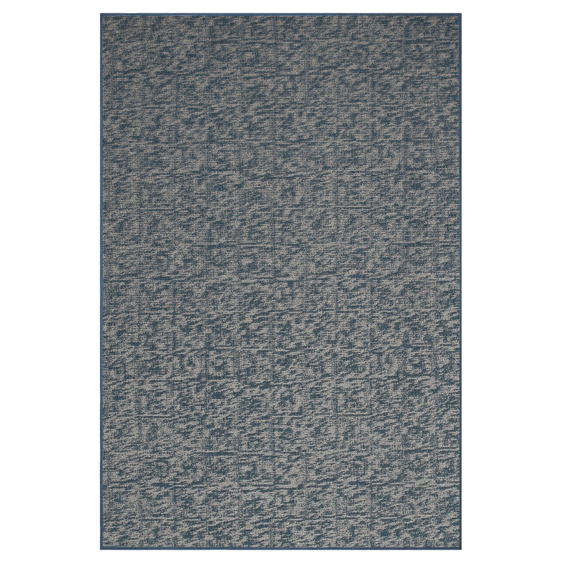 Elemental Accent Rug - Blue Distressed Geometrical Print, Rectangle 7' x 20'