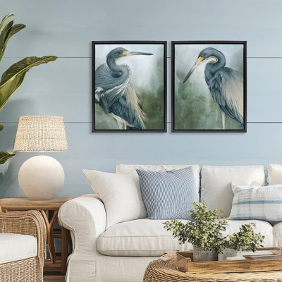 Bayou King Herons 2pc Floating Frame Set, design by Grace Popp