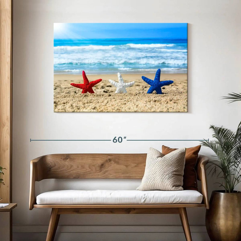 Beach patriotic starfish Aletra, H 30 po x l 45 po