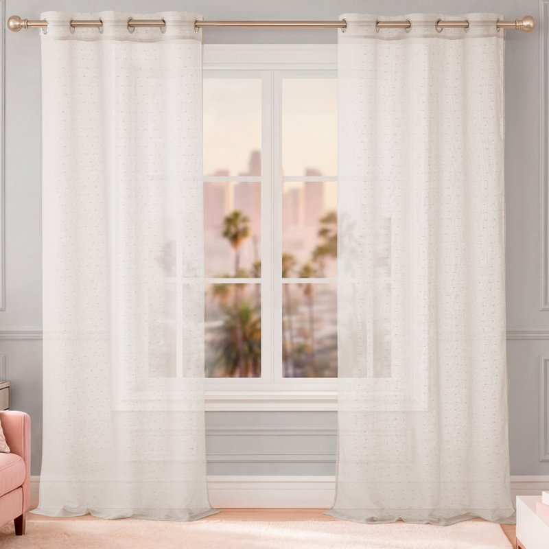 Juicy Couture Aurora Sheer Window Curtains, Taupe, 2-Panel Sets