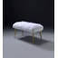 Banc Bagley II en fausse fourrure blanche et finition dorée