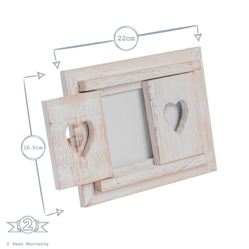 Nicola Spring - Rustic Shutters Photo Frame - 6 x 4", White