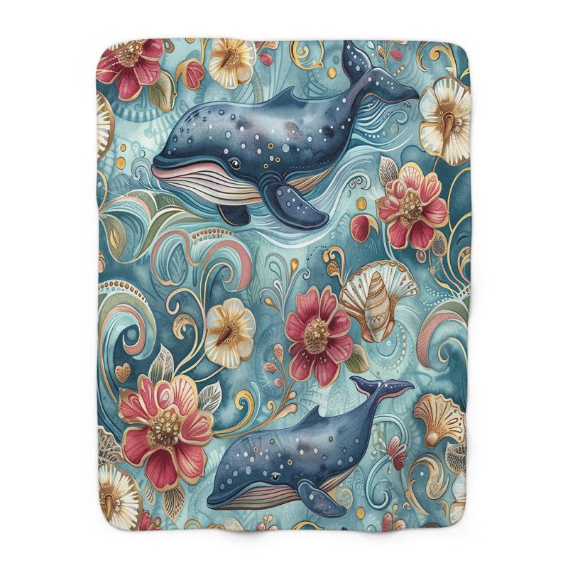 Couverture à motif floral, Grand lit