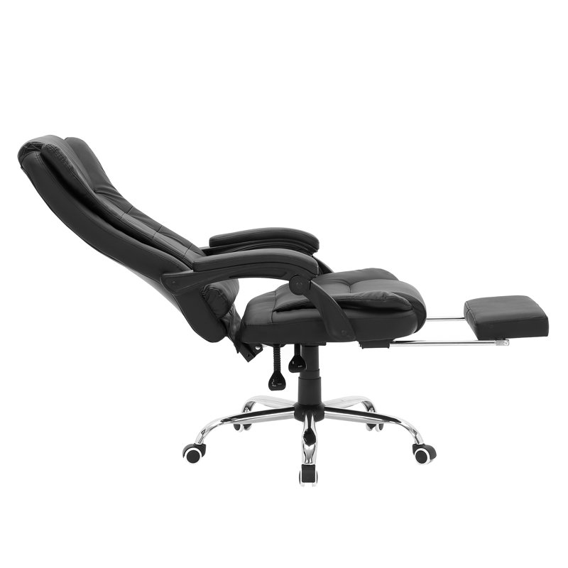 Fauteuil de direction Montes Jett, dossier inclinable, repose-pieds rétractable, Noir