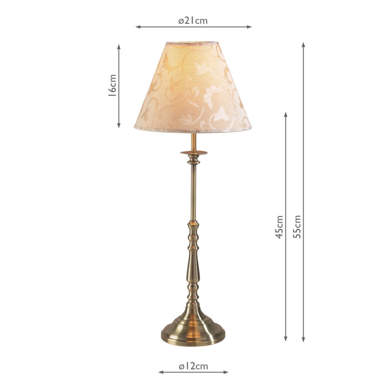 Shearson Metal Table Lamp, Antique Brass