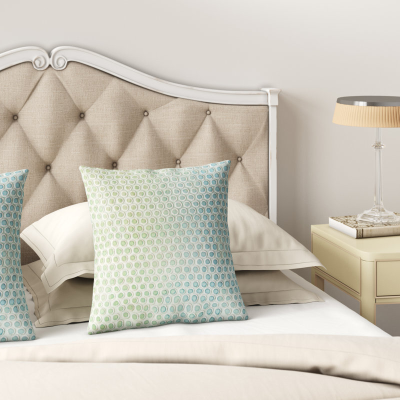 Dots Square Velvet Pillow Cover & Insert, Silver, 18"H x 18"W