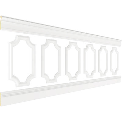 32'' H x 94.5'' W x 0.5'' D Urethane Wainscot Panelling