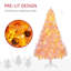 250 arbres de Noël à DEL blanc chaud avec rangement pliant, plastique et métal, rose