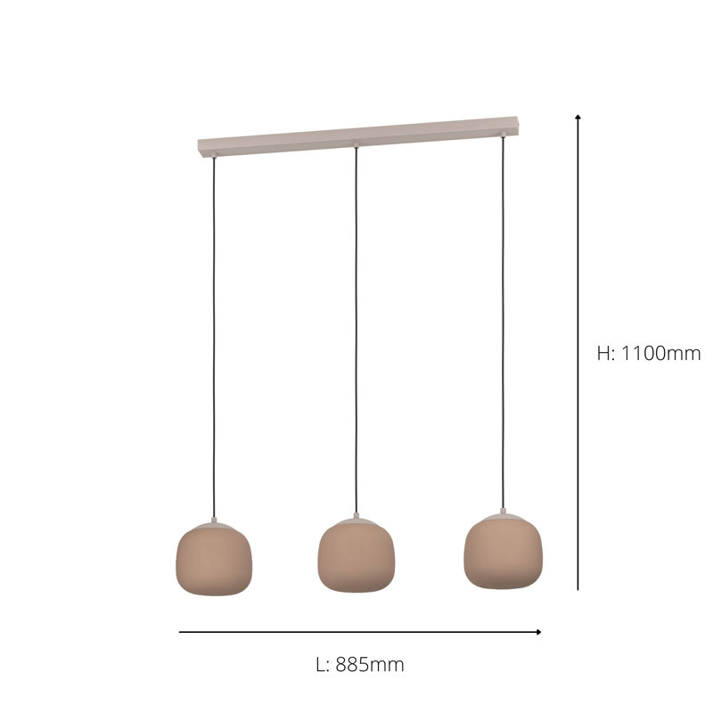 Carbondale 3 - Light Satin Kitchen Island Pendant