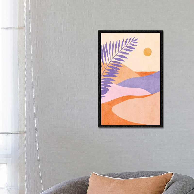 Midmod Tropical Summer IIII Lilac 1 Piece Wall Art on Canvas, 66.04 cm H x 45.72 cm W, Black Framed