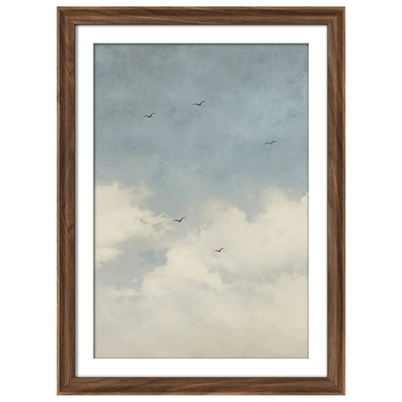 Art mural vintage rétro encadré pour chambre à coucher - 26 po x 36 po brun avec mat blanc