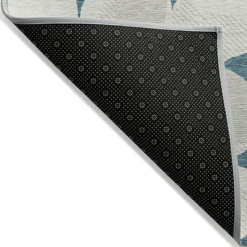 Tapis d'extérieur lavable abstrait bleu sarcelle 8 pi x 10 pi bleu sarcelle et ivoire