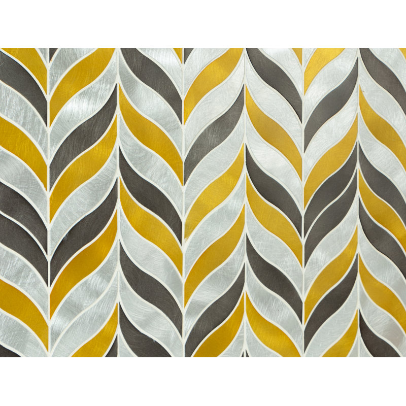 Twilight 1" x 5" Aluminium Novelty Mosaic Tile, Gold/Silver