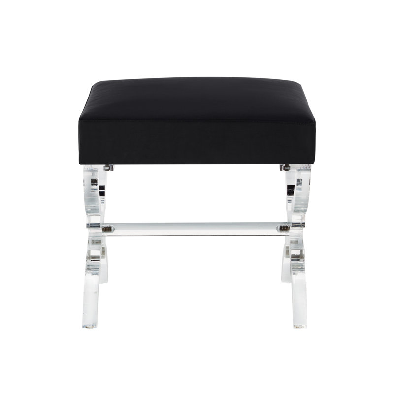 Repose-pieds 18 po en velours et transparent, Noir