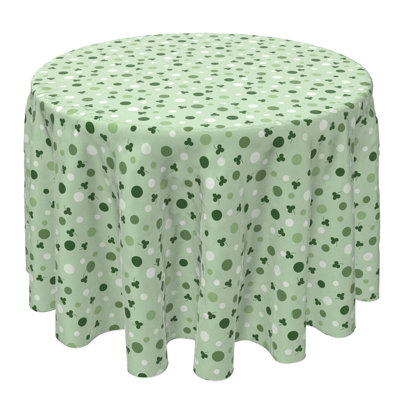 Round Floral Cotton Twill Tablecloth