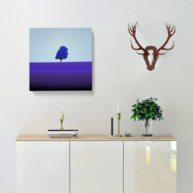 Bluebell Field Minimalism - Wrapped Canvas, 50cm H x 50cm W x 3cm D