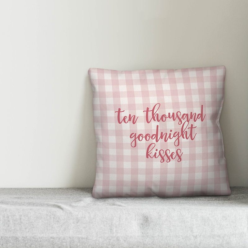 Coussin Ten Thousand Goodnight Kisses, Coussin décoratif, Rose
