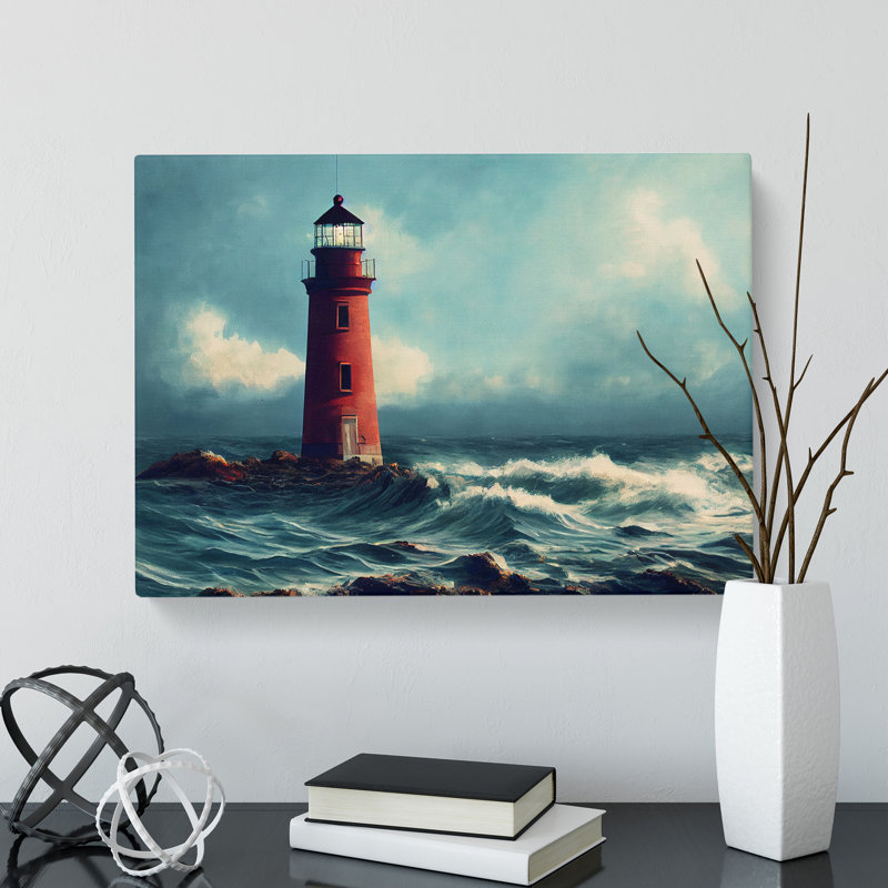 Super Lighthouse Seascape - Wrapped Canvas