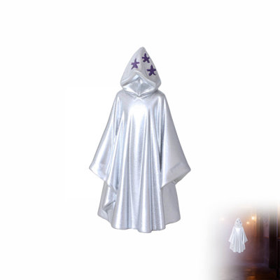 Décoration d'Halloween : Figurine de magicien à capuchon avec robe violette en résine, statue de fantôme pour bureau ou étagère.