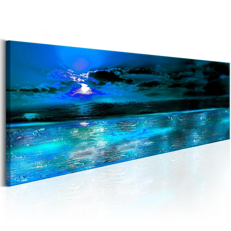 Ellizabeth " Sapphire Ocean ", 20" H x 59" W x 0.7" D