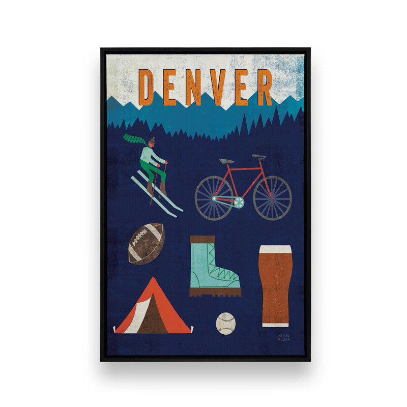 «Denver» par Michael Mullan, reproduction d'art, Noir, Impression sur toile flottante sans passe-partout