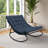 Outdoor Metal Rocking Chair - Upholstered Patio Lounge Chair with Padded Seat, Heavy Duty for Porch-2051668851