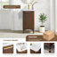 Meuble-lavabo simple 18 po Mumbai en chêne brun foncé vieilli avec comptoir en céramique blanche-2036350562