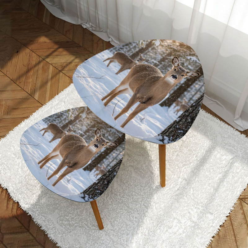Ensemble de 2 tables basses gigognes Triangle