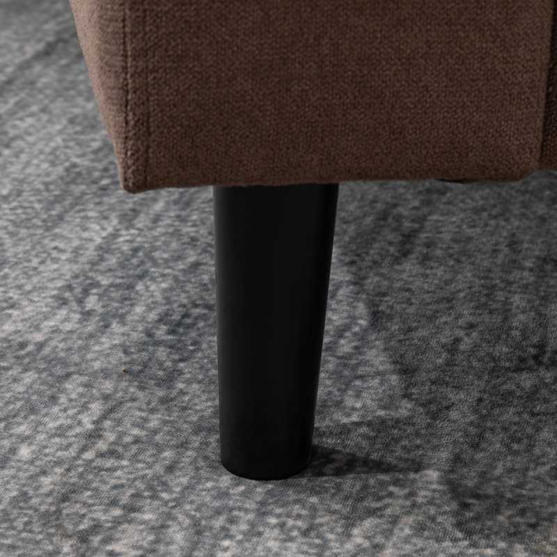Canapé à accoudoirs encastrés 76 ", Mélange de polyester brun