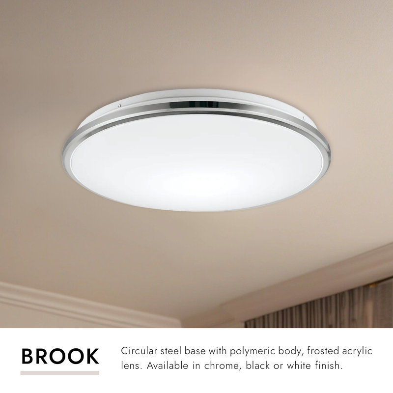 Brook 1 - Light LED Flush Mount, 2.25" H x 13.13" W x 13.13" D, Black