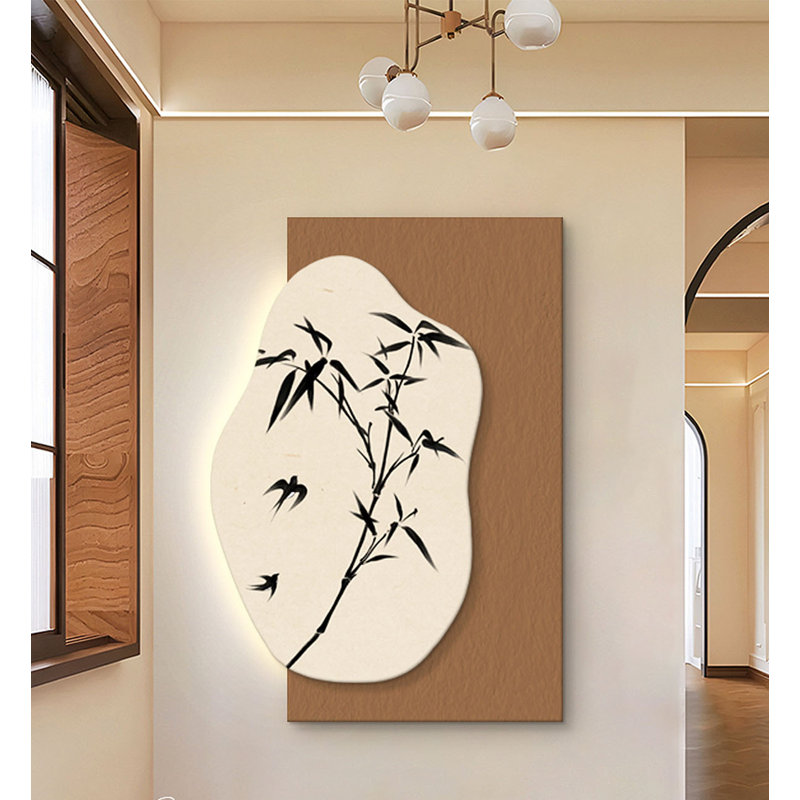 Décoration murale minimaliste de style Wabi-Sabi - texture grès, H 51,18 po x l 35,43 po x P 1,18 po