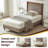 Wooden platform bed with upholstered base-2029263069-2029263070
