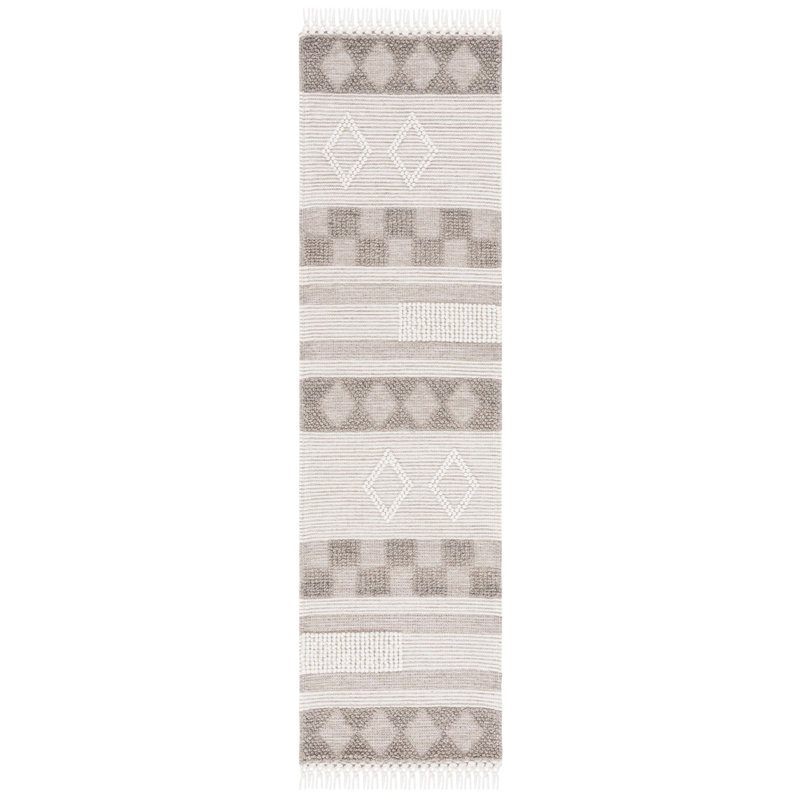 Selfridge Hand Loomed Wool/Cotton Southwestern Rug in Ivory/Brown, Runner 2'3" x 8'