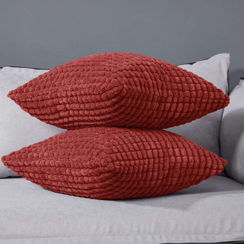 Damico Throw Pillow Cover, 41cm H x 41cm W x 1cm D, Red