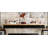 Industrial Style TV Console with Bridge Pipe Frame, Metal and Wood Structure for Modern and Rustic Decor