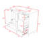 Meuble-lavabo de salle de bain avec lavabo en céramique, 4 tiroirs et support de rangement latéral-446924798